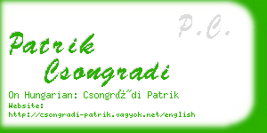 patrik csongradi business card